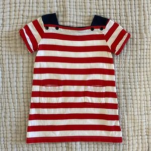 Petit Bateau Red and White Striped Dress